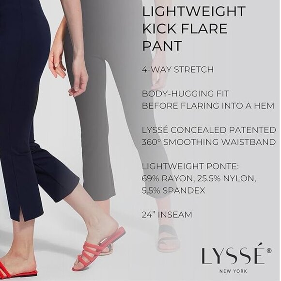 Lyssé Women's Kick Flare Cropped Leggings, White, XL (16-18) - Picture 5 of 9